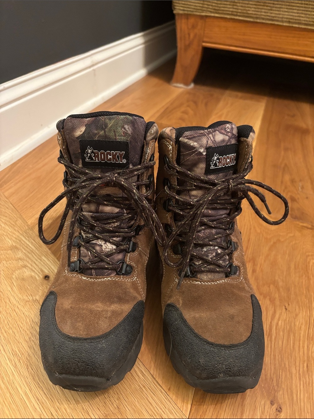 Rocky Brown Suede Camo Accent Men's Outdoor Boots
